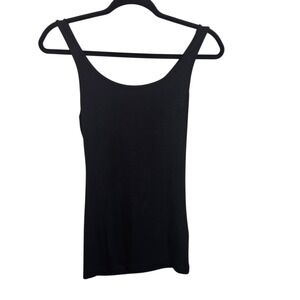 Halogen Tank Top Womens Small Black Scoop Neck Rayon Spandex Basic